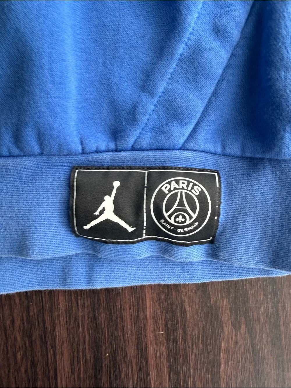 Jordan Paris Saint-Germain PSG Soccer Pullover Hoodie Blue/White Size S